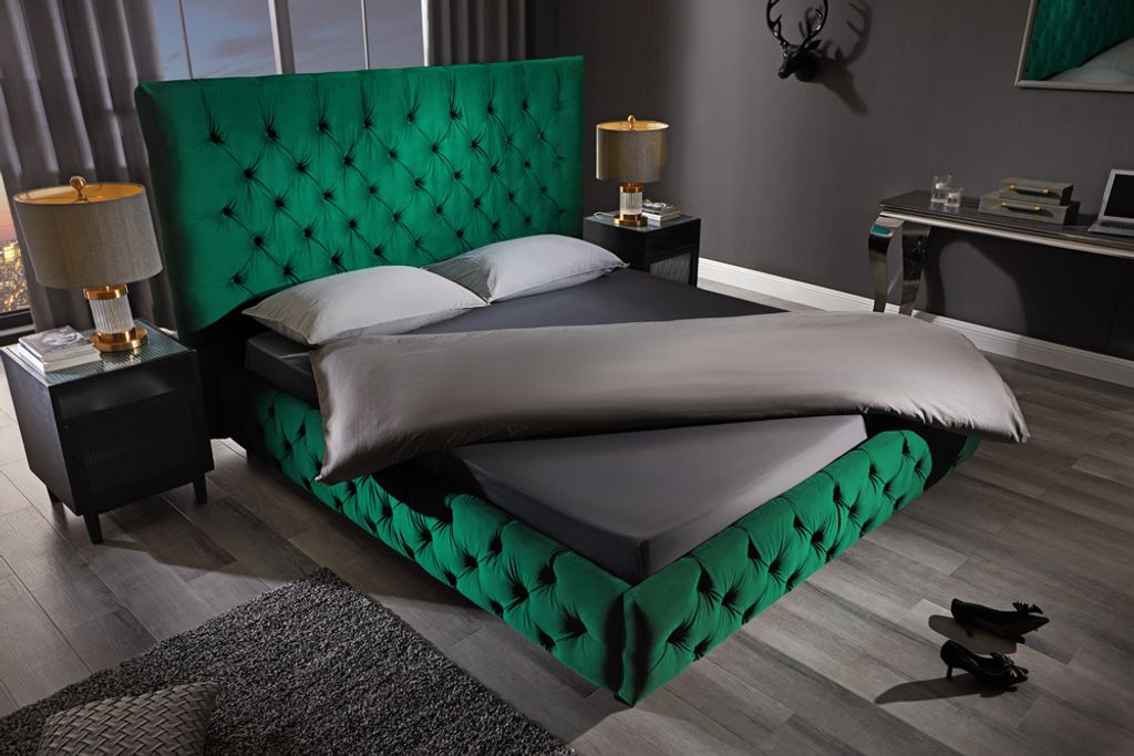 riess-ambiente Design Boxbett PARIS 180x200cm dunkelgrün Produktbild 
