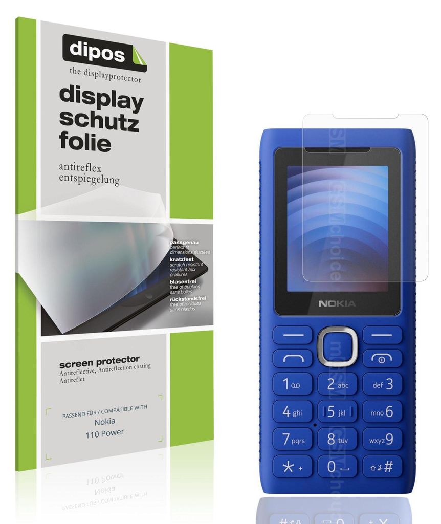 4x Schutzfolie für Nokia 110 Power matt Displayschutzfolie Folie Display Schutz dipos