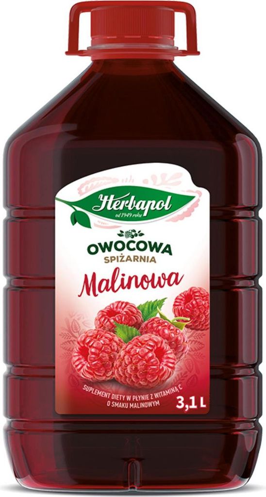 Herbapol Himbeere Sirup 3,1L - Himbeersirup Getränkesirup für Wasser Vitamin C