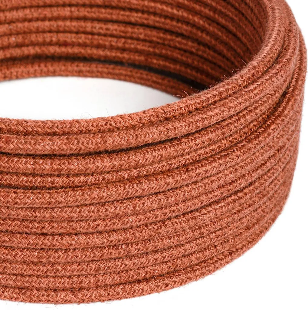 Câble textile décoratif en jute 10m pour suspension luminaire Orange
