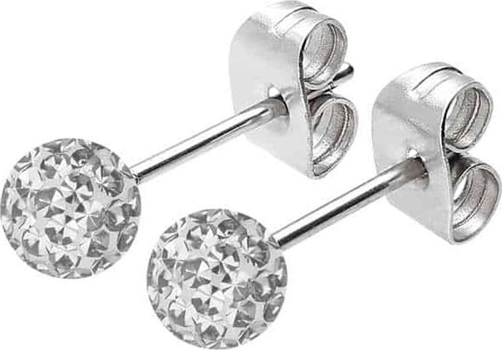 Chirurgenstahl Ohrstecker EPOXY Kristallklar Kugelgröße: 5mm