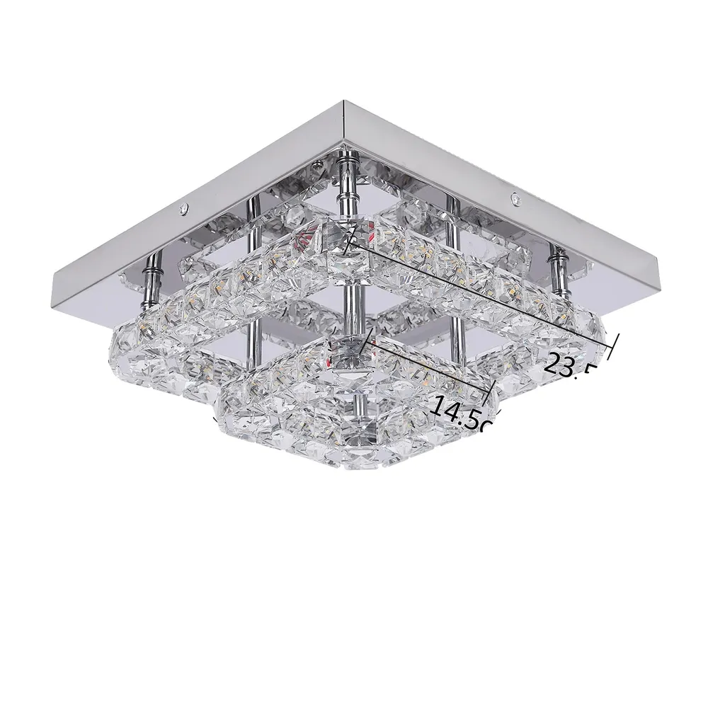 Lustre LED Cristal Modifiable au Design Carré Moderne - Modèle 3mf2