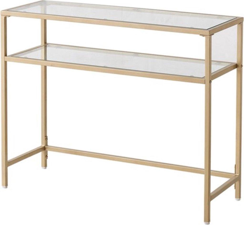 Bolt Edge Deluxe Konsolentisch – 100cm – Transparent – Wandtisch – Beistelltisch – Gold