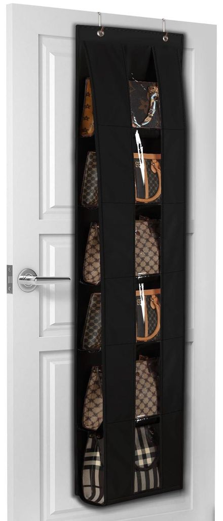 Tür-Taschenorganizer, platzsparende Aufbewahrungslösung für Handtaschen und Kleidung, inklusive Halterungen für Schals, Hüte und Leggings, sch...