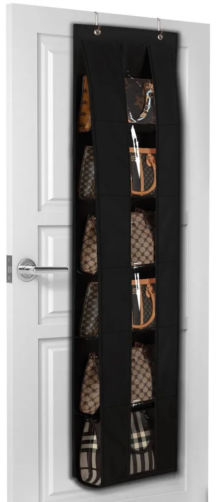 Organiseur de sac à main pour porte : finissez-en avec le désordre noir