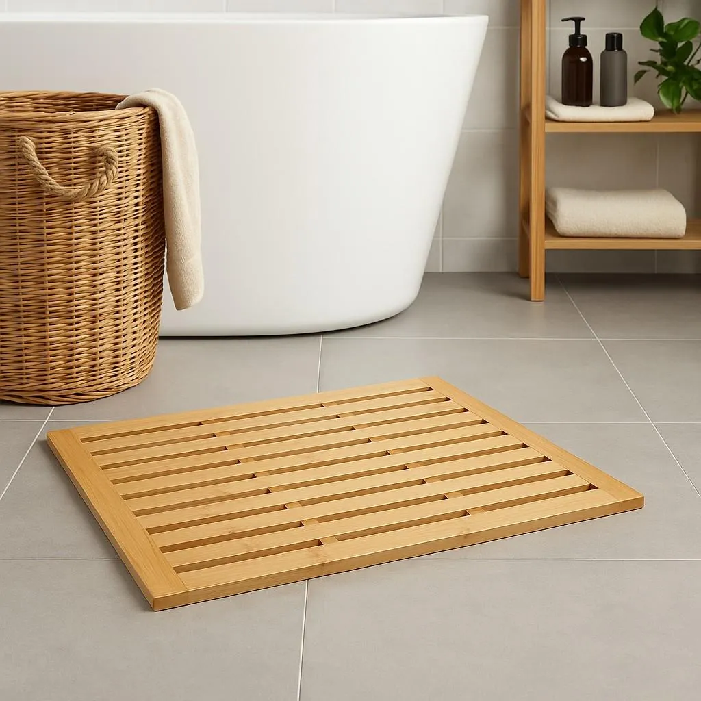 Tabouret BAMY 45x62 cm antidérapant avec structure blanche renforcée