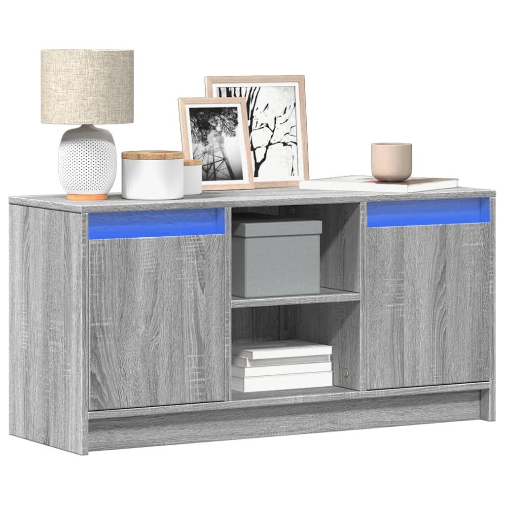 "2026 Promotion" TV-Schrank - TV-Lowboard - mit LED-Beleuchtung Grau Sonoma 100x34x50 cm - TV-Regal CC31031