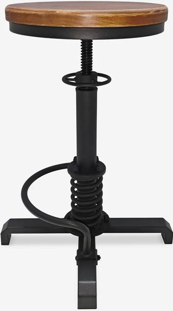 Tabouret de bar industriel vintage Helix avec réglage manuel par vis - 3