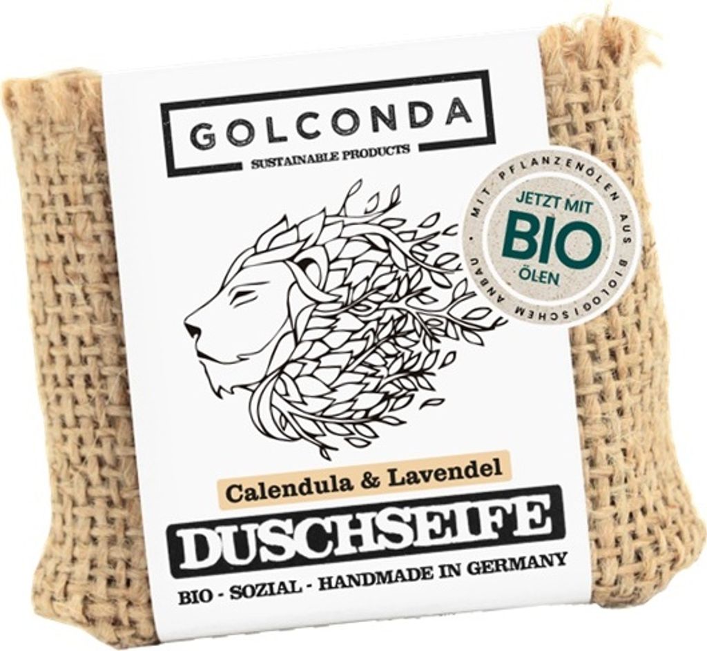 Golconda Duschseife Calendula & Lavendel mit BIO Ölen Produktbild 
