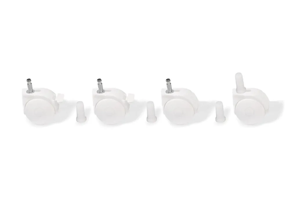 Roulettes pour lit bébé et berceau avec douilles de fixation Pinolino