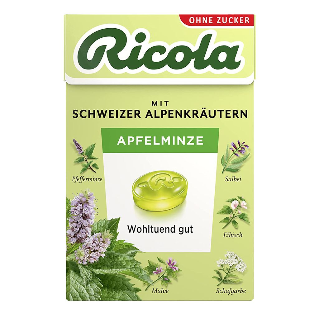 Ricola jablko mäta bez cukru Böxli krásne jemné osvieženie Obrázok produktu 
