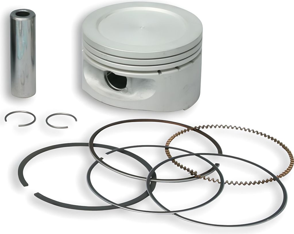 Kolben Malossi Ø 70mm C, Kolbenbolzen Ø 15mm, 3 Kolbenringe trapezförmig für Piaggio Leader 125-150 AC 4T 2V