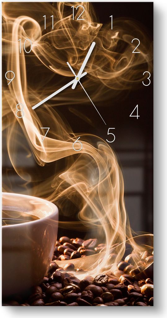 DEQORI Glasuhr 30x60 cm Zahlen 'Rauchige Kaffeeaura' Produktbild 