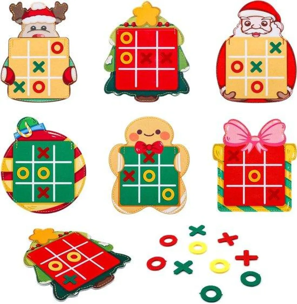 Jeu de société stratégique Tic-Tac-Toe en bois 6 pièces pour enfant