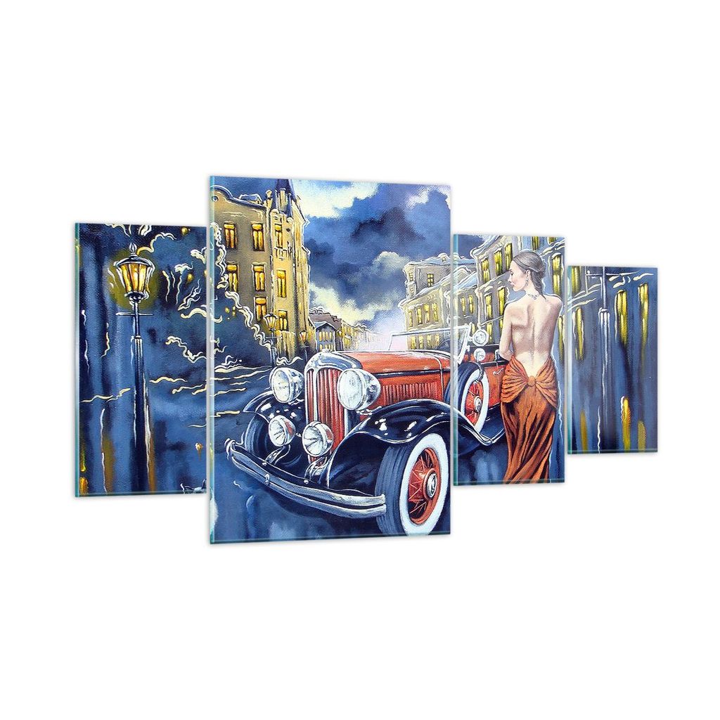 Bilder auf glas - frau retro stil - 160x90cm - Glasbilder - Wandbilder - Kunstdruck - zum Aufhängen bereit - Wanddekoration aus Glas - Glas Bilder...