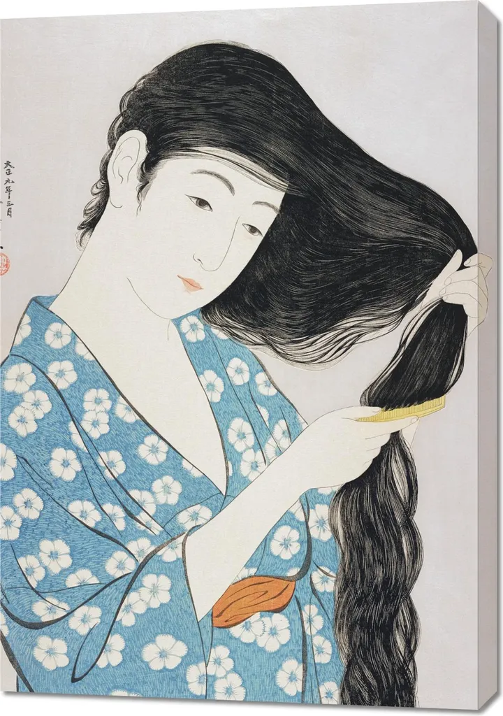 Habiller un grand mur vide avec le tableau 70x100 cm Woman Hashiguchi