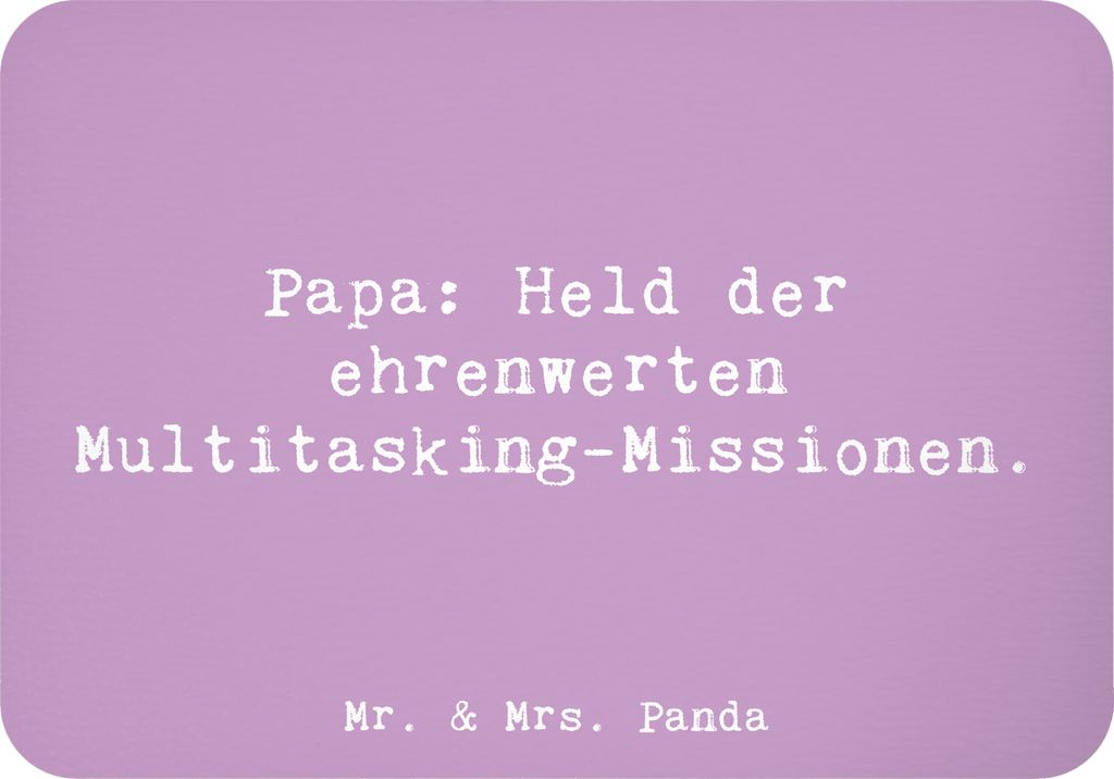 Mr. & Mrs. Panda Kühlschrankmagnet Spruch Papa Held - Lavendeltraum - Geschenk, herzerwärmende Sprüche, whiteboardmagnet, magnet, wandmagnet, Da...