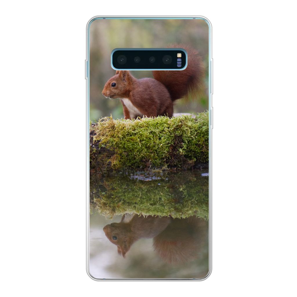 MuchoWow Handyhülle Schutzhülle Hülle für Samsung Galaxy S10 Lite Waldtiere - Wasser - Moos Silikon Softcase Handy Hülle - Schutz