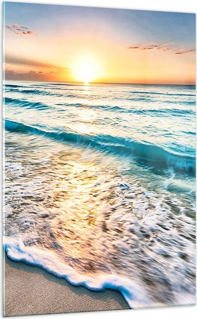Bilder auf glas - Einteilig - Meer Welle Strand - 70x100cm - Glasbilder - Wandbilder - Bilder - zum Aufhängen bereit - Wanddekoration aus Glas - G...
