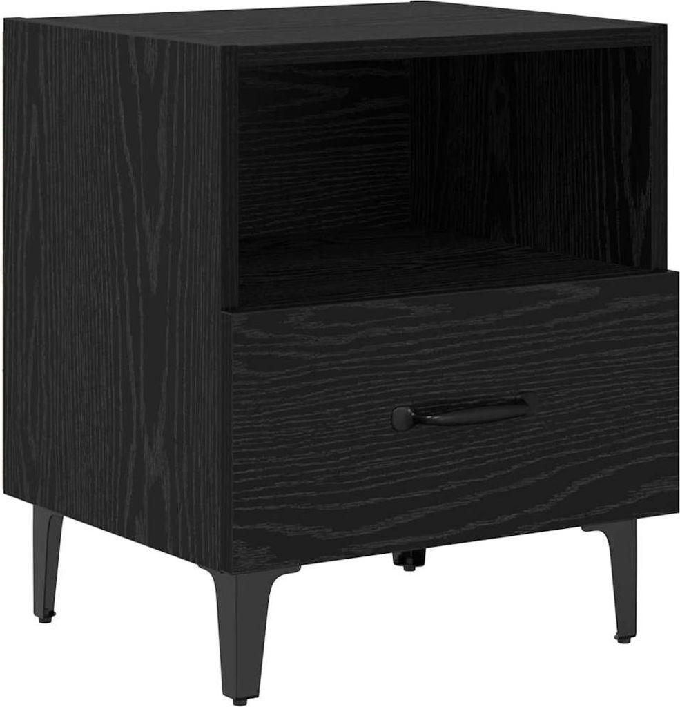 (Robust Möbel)Nachttisch für Schlafzimmer - elegantes Design - Nachtkommode - Schwarz Eichen-Optik 40x35x47,5cm Holzwerkstoff - Nachttische &...
