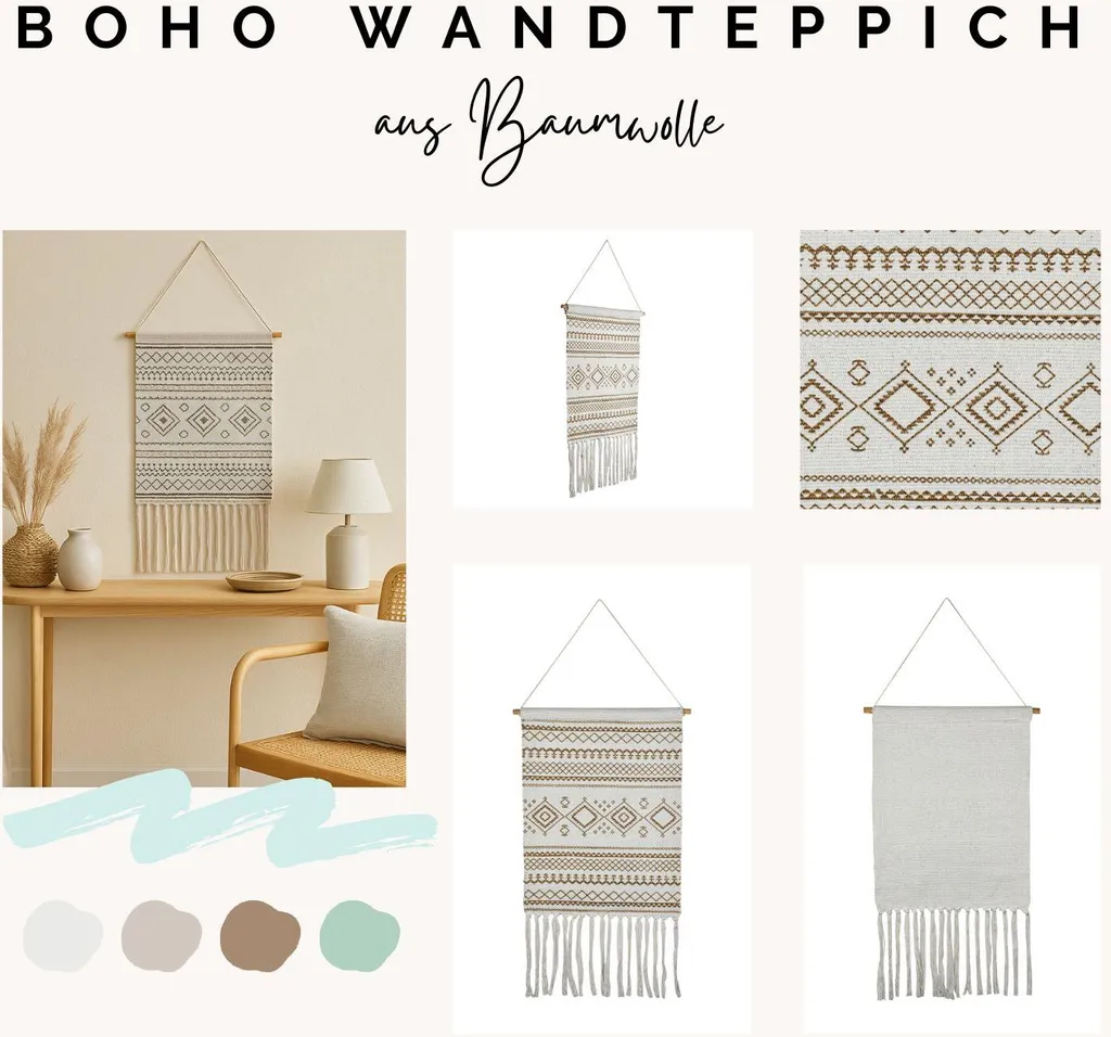 Decorazione in macramè arazzo intrecciato, borsa da parete boho per