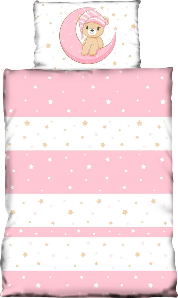 Kinder Baby Bettwäsche 100x135 cm Teddy Bären Sterne Jungen Produktbild 