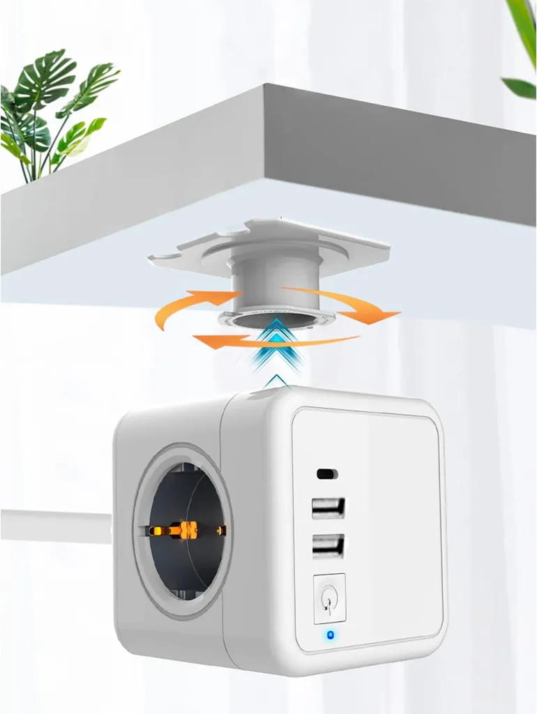 Technaxx 5004 Cube de prises blanc avec contact de protection 1 pc - 5