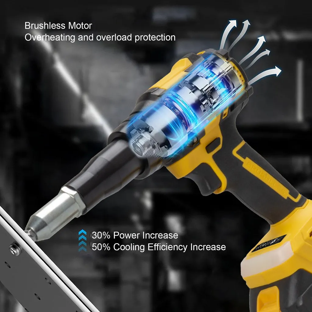 Machine à riveter sans balais deux vitesses compatible batterie DCB201 - 4
