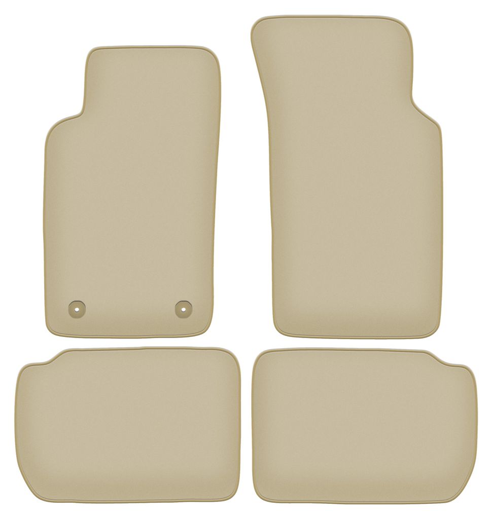 Velours-Fußmatten PREMIUM beige passend für Ford Sierra (1982-1993, Kombi, Limousine, Liftback) – mit Befestigungen – passgenau