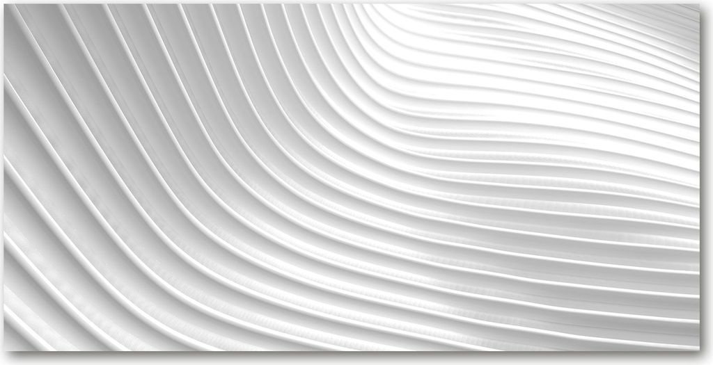 Tulup Glas-Bild -140x70- Wandkunst Dekorative Wand für Küche & Wohnzimmer - Kunst: modern & klassisch - Abstrakte Linien - Weiß