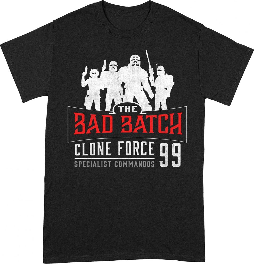 Star Wars: The Bad Batch - "Clone Force 99" T-Shirt für Herren/Damen Uni BI299 (S) (Schwarz/Weiß)