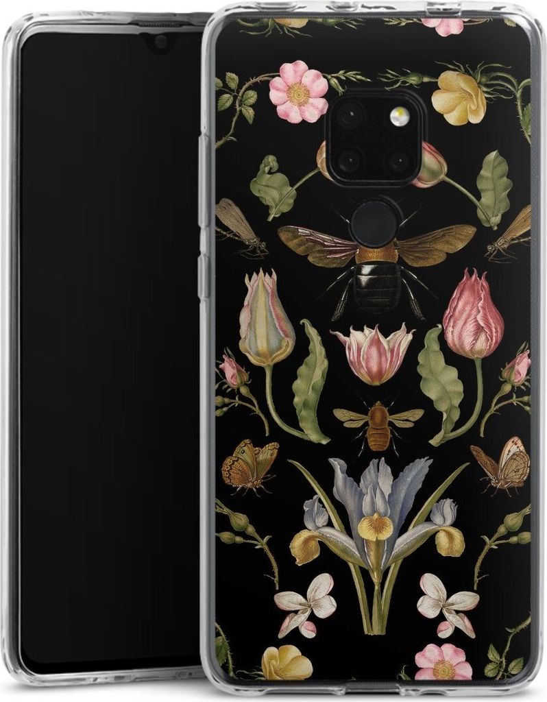 DeinDesign Handyhülle für Huawei Mate 20 Silikon Hülle Case Smartphone Schutzhülle Biene Blumenkranz Blüte