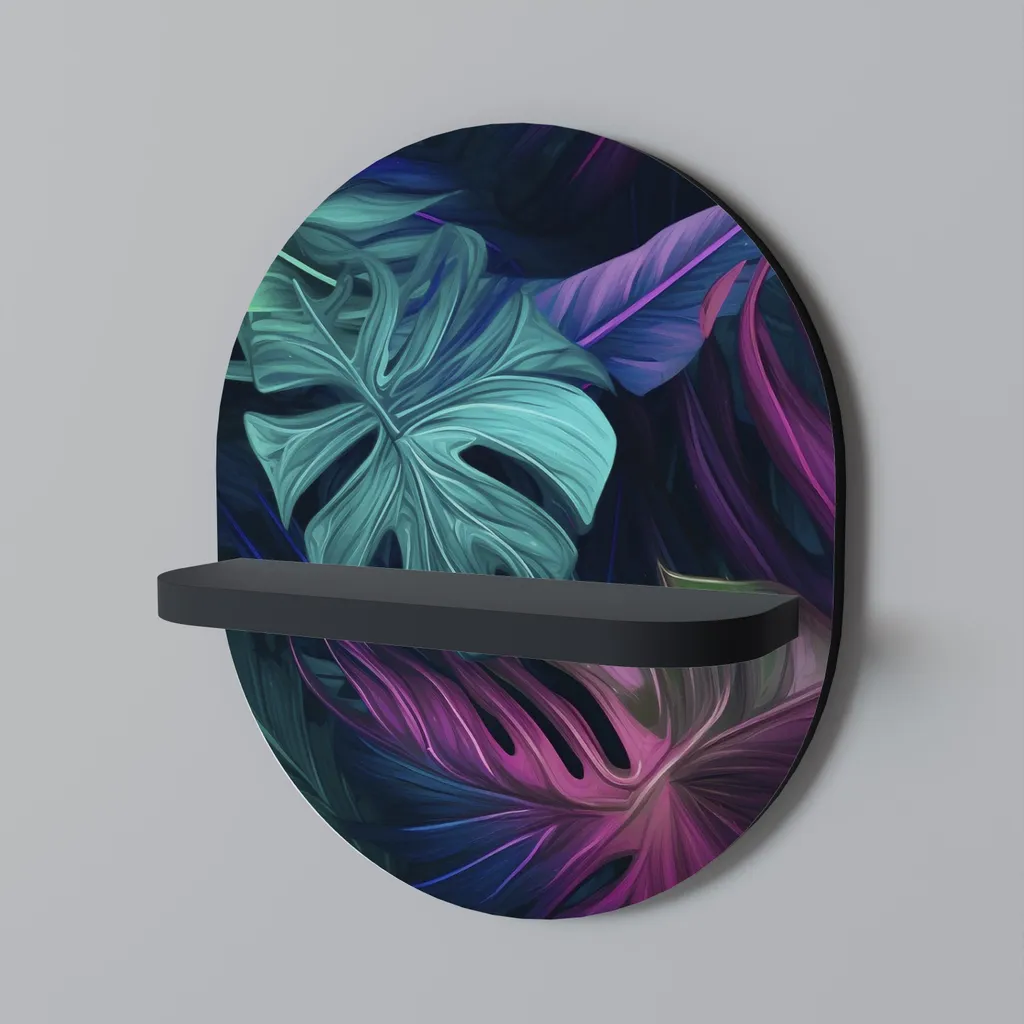 Étagère ovale noire en acier mat, support mural élégant et robuste 50cm