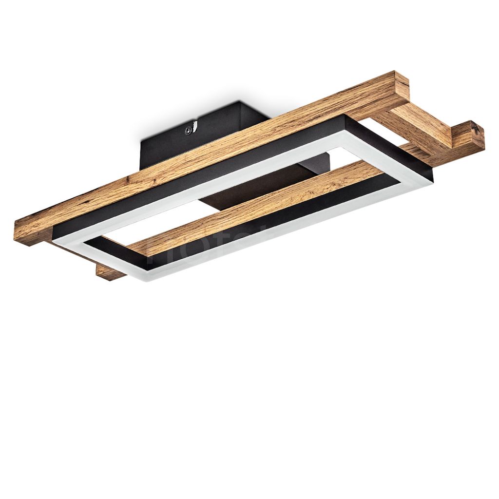 Spartimento »Spartimento« moderne Deckenlampe aus Metall/MDF in Schwarz/Braun/Weiß