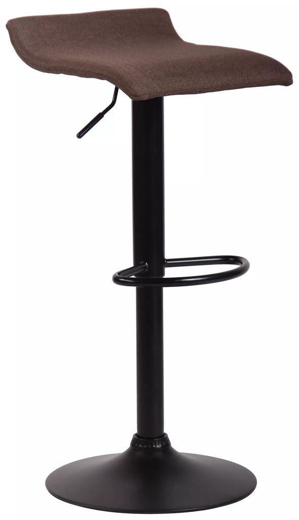 In And OutdoorMatch Moderner Barhocker Rowan - Braun - Metall - Deluxe-Design - Fußstütze - Für Küche und Bar - Gepolsterte Sitzfläche