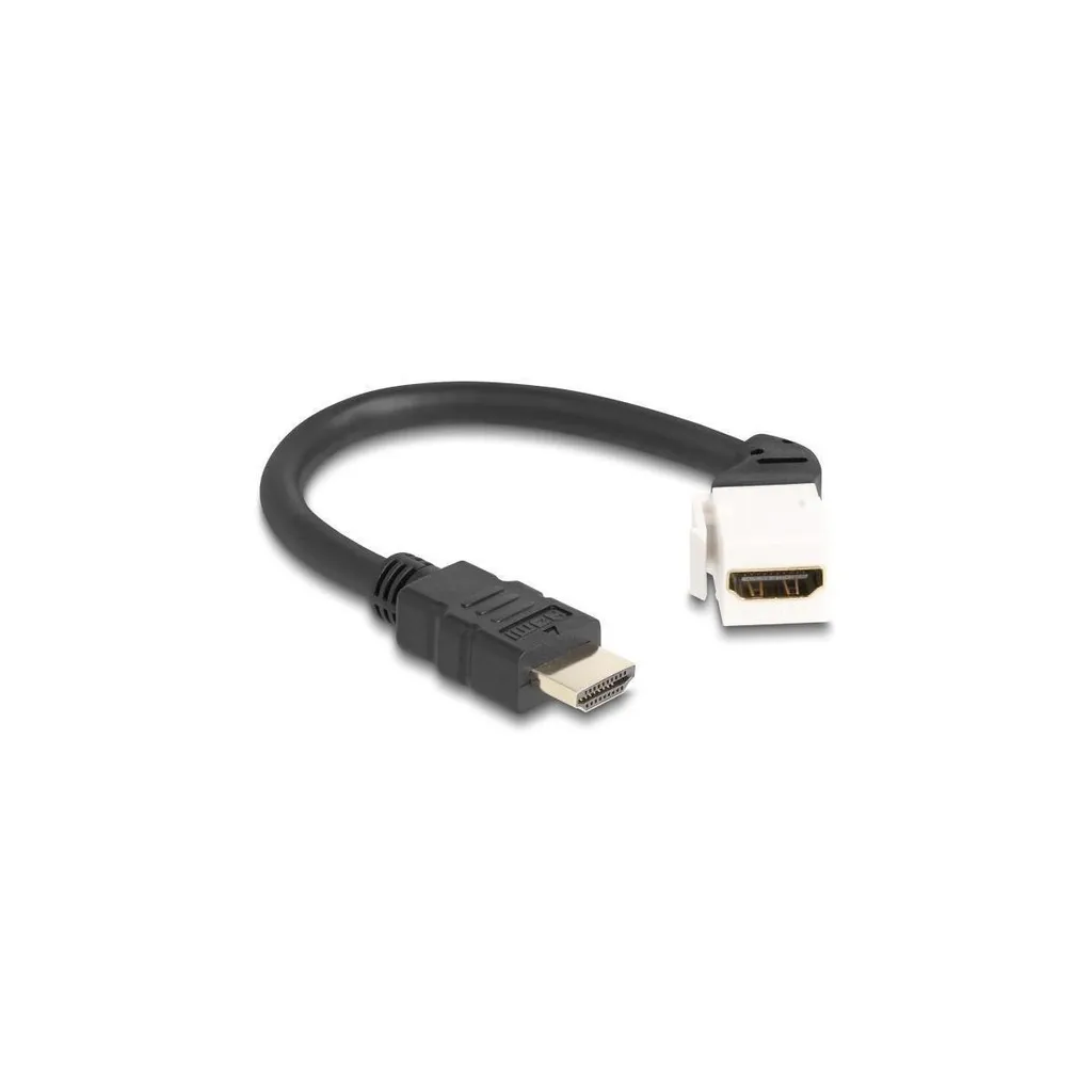 Adaptateur HDMI Keystone 8K 60Hz Delock avec câble coudé 45° de 20cm