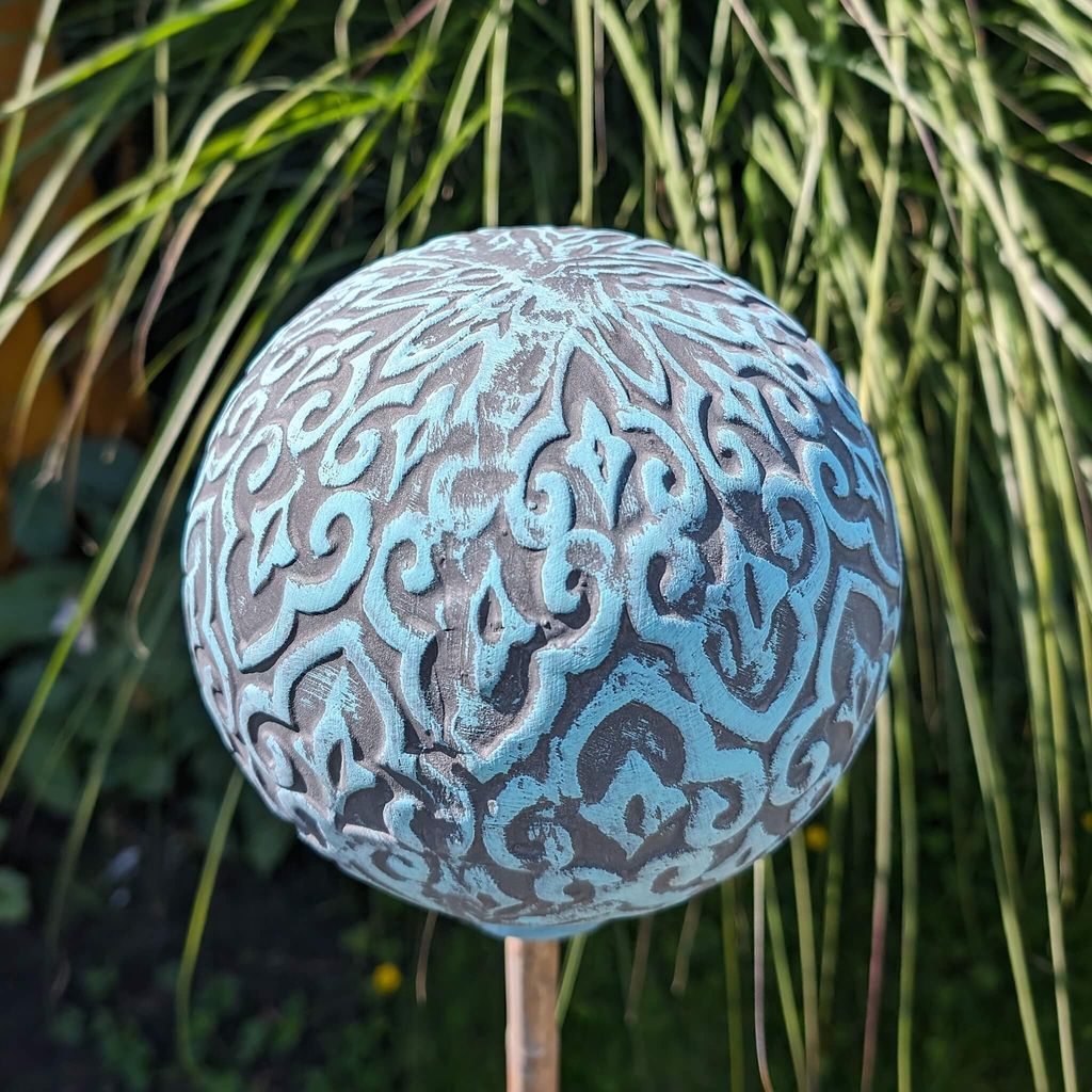 Große Gartenkugel aus Keramik türkis Kaufland.de
