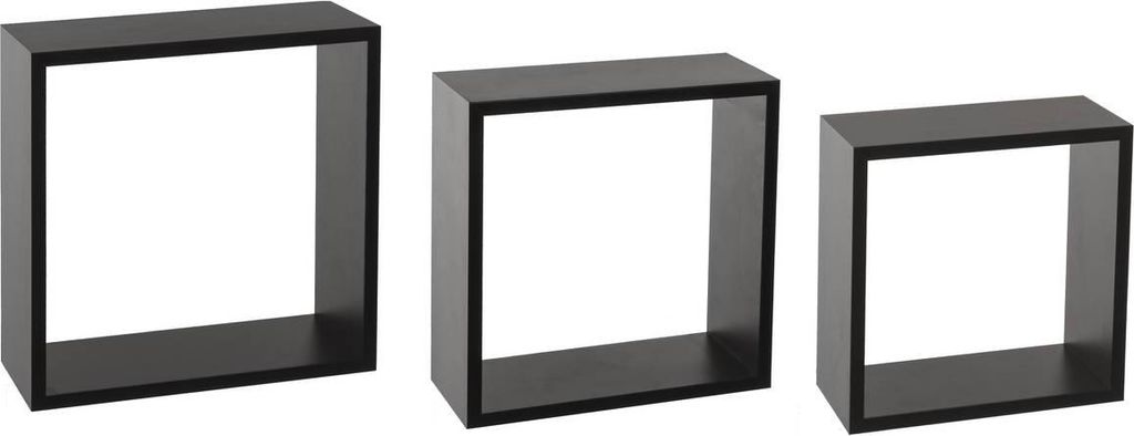 3 große wandregale "fixy" würfel schwarz - 5 five simply smart