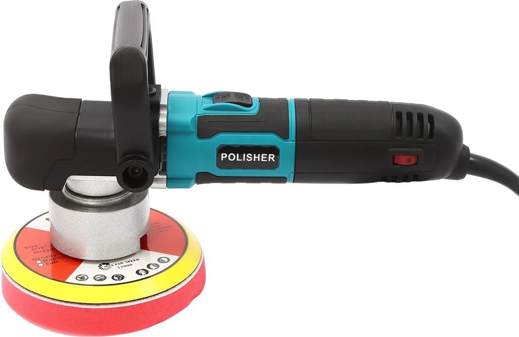 Auto Poliermaschine - Exzenter Polierer - 850 W - 15 cm Stützteller - 8 mm Hub - 6 Stufen - 220 V EU‐Stecker 50 Hz - Kupfermotor - Blau