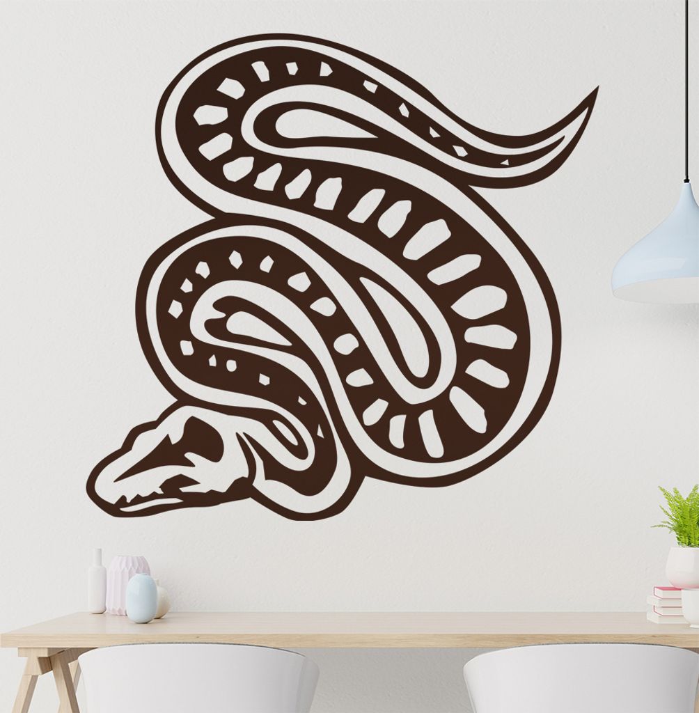 Schlange Wandtattoo in 6 Größen - Wandaufkleber Wall Sticker - Dekoration, Küche, Wohnzimmer, Schlafzimmer, Badezimmer