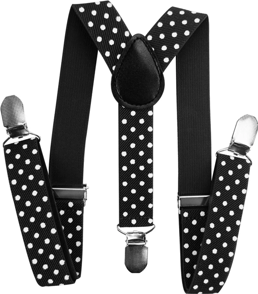 bretelle per bambini axy 1-6 anni bretelle per bambini a forma di Y ragazzi ragazze punti neri bianchi