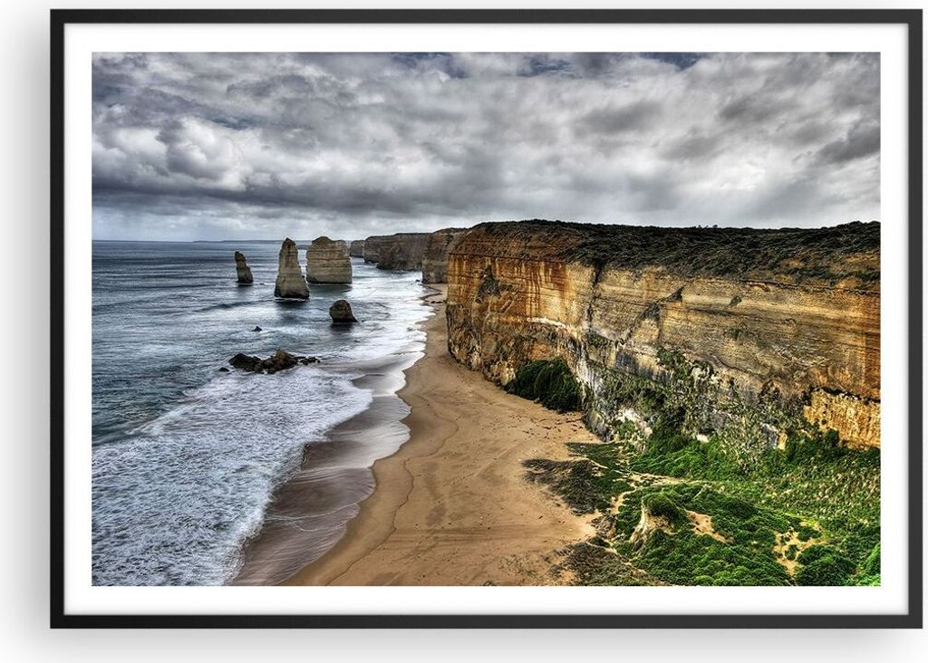 Gerahmtes Poster - Schwarzer Rahmen - Strand Ozean Landschaft - 100x70 cm - Wand Bild - Wanddeko - Wandbilder - Wandposter - Bilderrahmen - Bilder ...