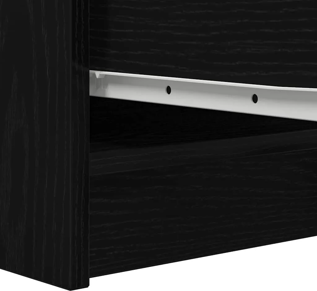 Mobiletto Contenitore Nero 29,5x34x76 cm - vidaXL Look Rovere - 7