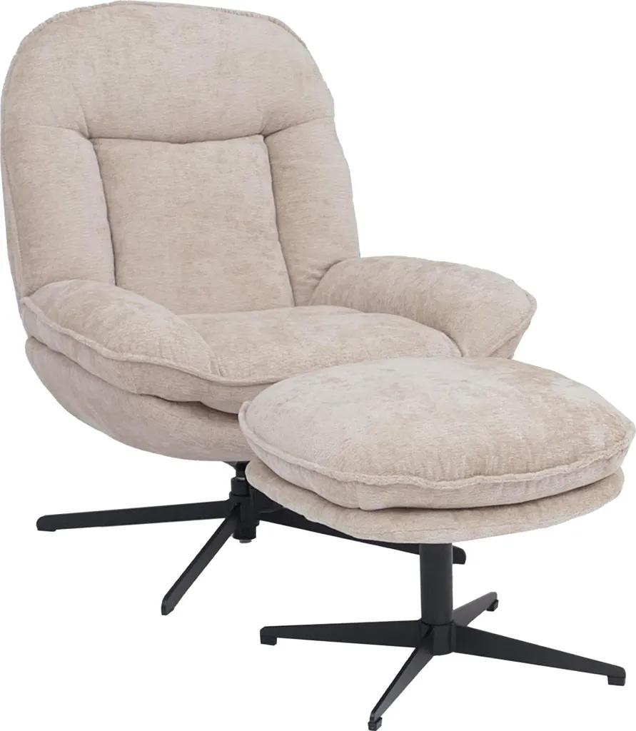 Fauteuil relax contre le mal de dos, suspension Nosag, pouf inclus