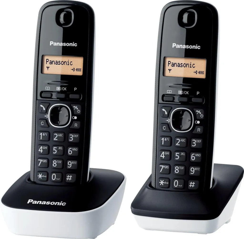 Téléphone fixe sans fil double Panasonic noir pour toute la famille