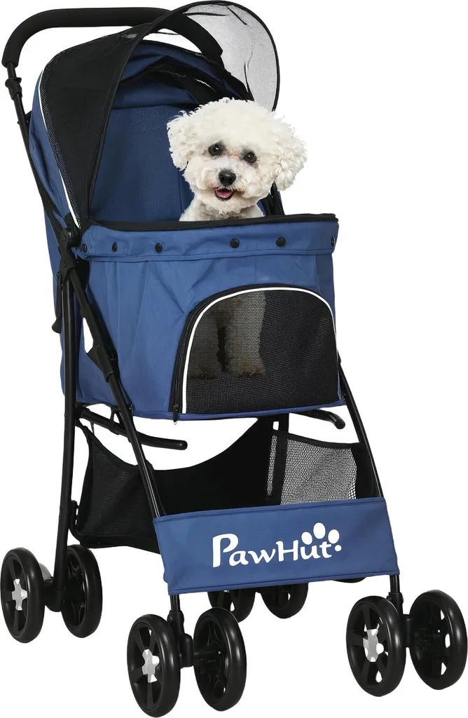 Poussette chien pour balade en ville pliable et légère jusqu'à 15kg