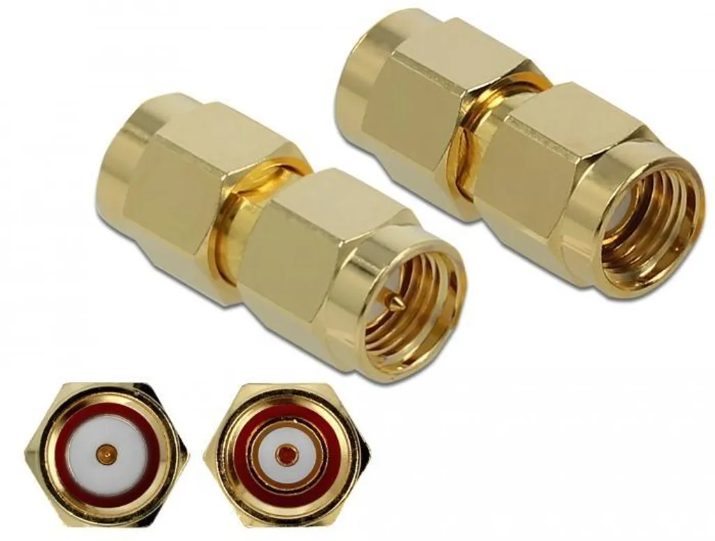 Adattatore RF Delock 10GHz: RP-SMA Maschio / SMA Maschio - Oro