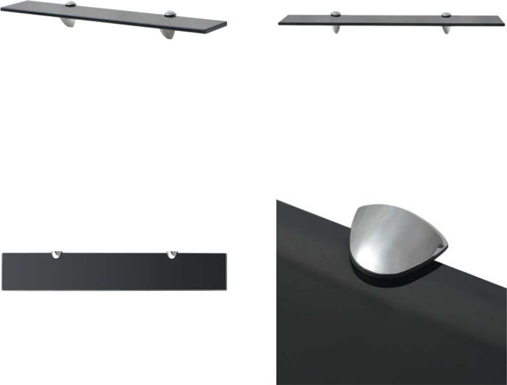 vidaXL Schwebendes Regal Glas 60x10 cm 8 mm - Schwebendes Regal - Schwebende Regale - Wandregal - Wandregale