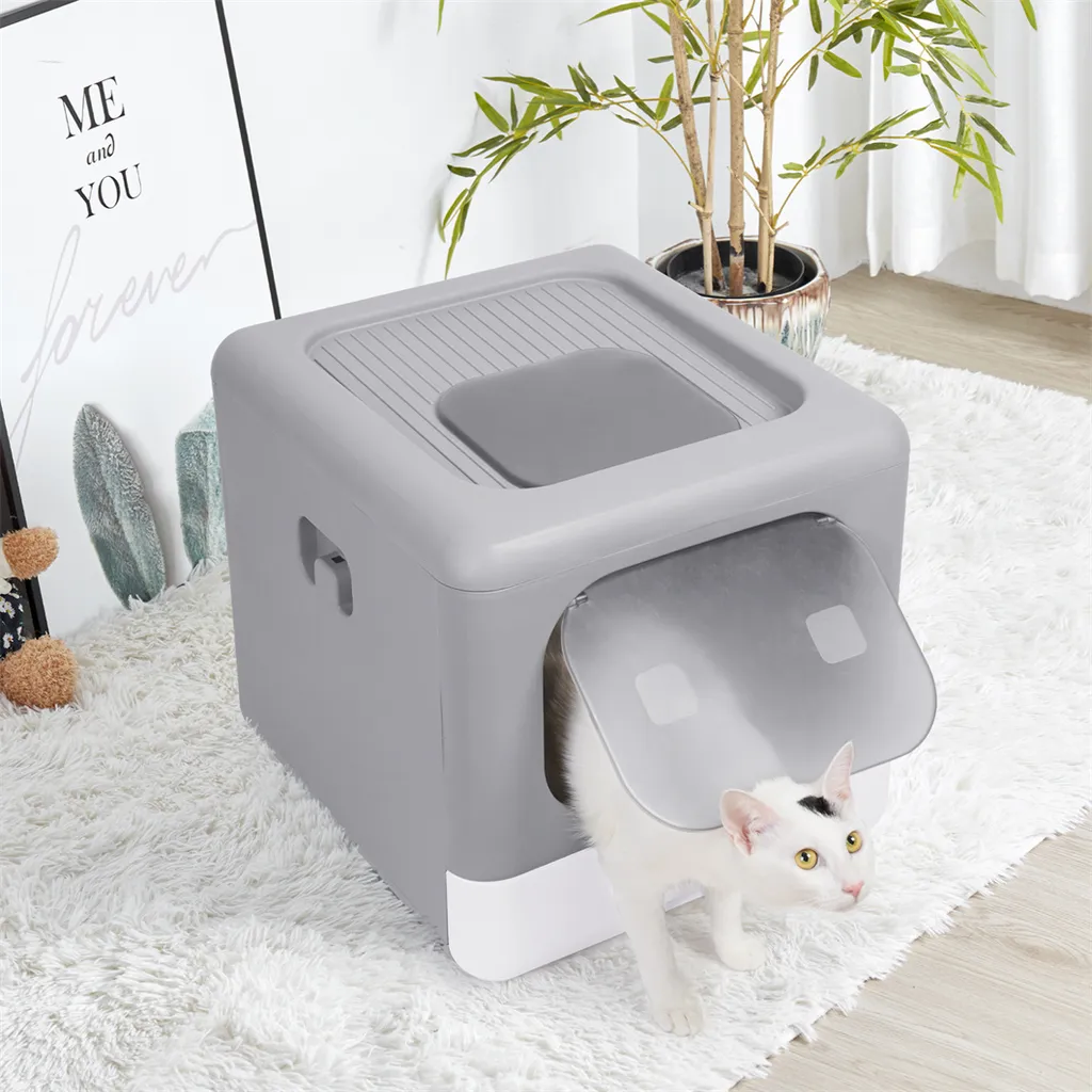 Bac à litière pour chat grand format, solution anti-odeur et anti-trace - 2