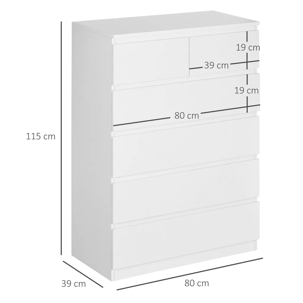 Commode Gain de Place 6 Tiroirs pour Optimiser le Rangement du Couloir